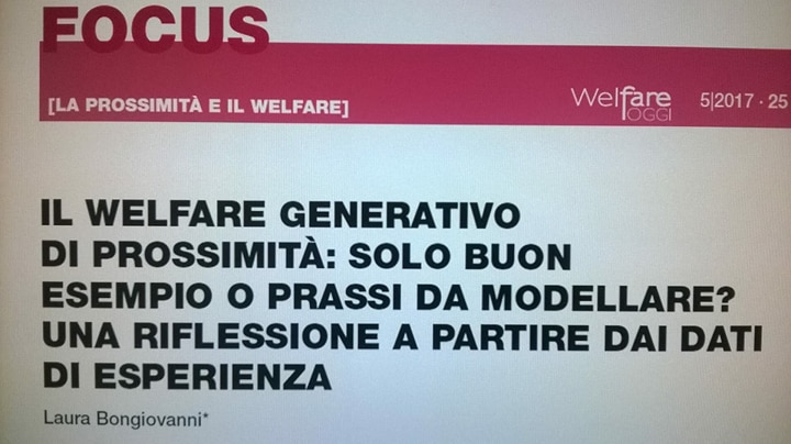 Il Welfare generativo di Prossimità. Su Welfare Oggi